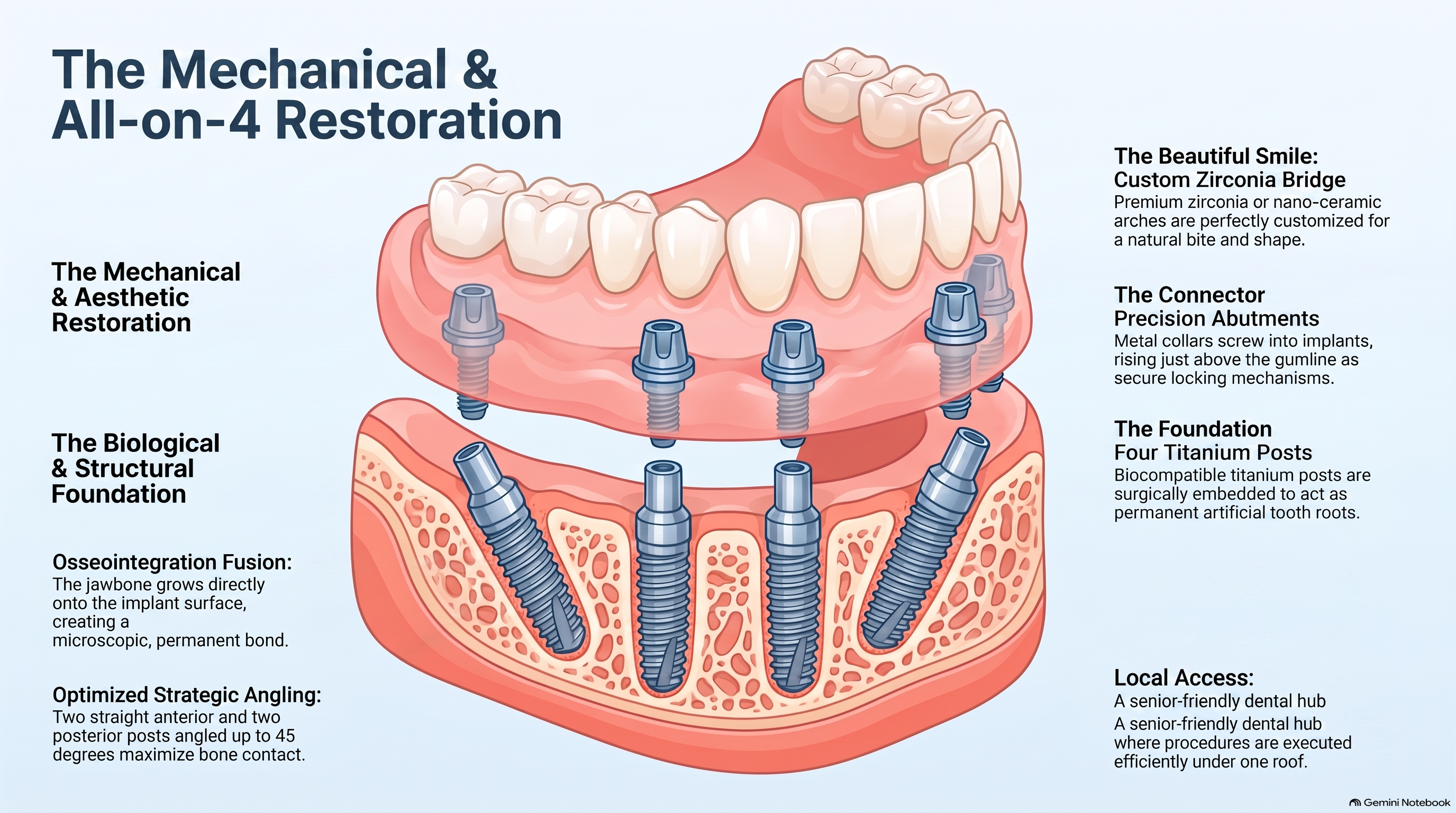 Four Implant Dental Restoration Diagram
